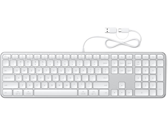 Клавиатури Satechi Slim LX3 Wired Keyboard - US English - Silver