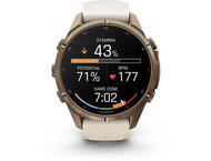 Смарт часовници Garmin fēnix® 9 Pro - 43 мм - Autumn Gold Titanium с Cream/French Gray силиконова каишка