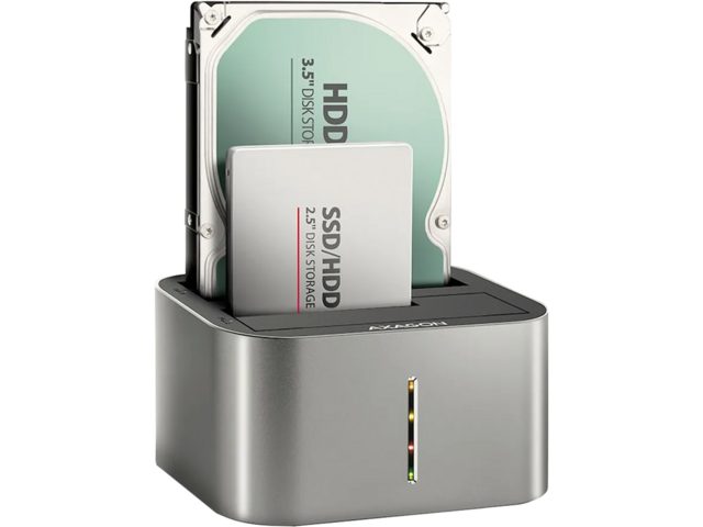 Докинг станции AXAGON ADSA-DC суперскоростна USB-C докинг станция с двоен HDD