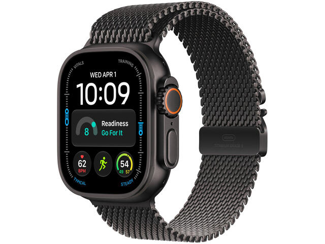 Смарт часовници Apple Watch Ultra 4 GPS + Cellular - Milanese Loop, Black Titanium, Small
