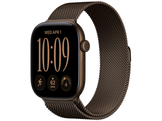 Смарт часовници Apple Watch Series 12 46mm - GPS + Cellular - Aluminum, Dark Bronze, Milanese Loop, S/M