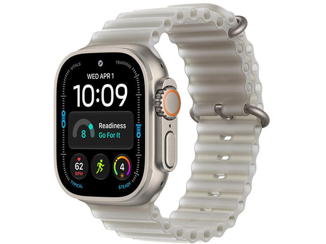 Смарт часовници Apple Watch Ultra 4 GPS + Cellular - Natural Titanium, Translucent Grey Ocean Band