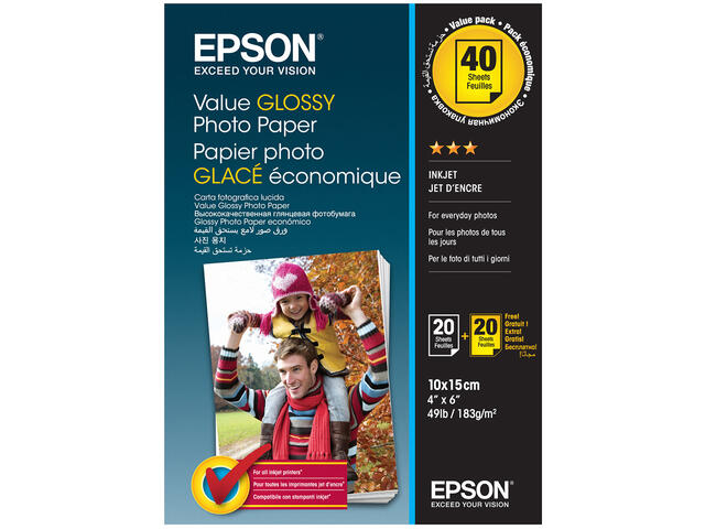 Хартия Epson Value Glossy Photo Paper, 10x15 см
