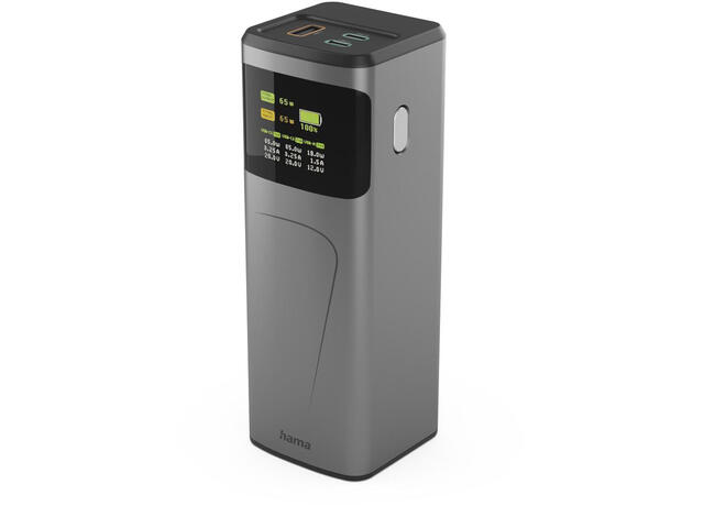 Външни батерии Hama Power Pack "High Power", 65W, 20000mAh, Gun Metal Grey