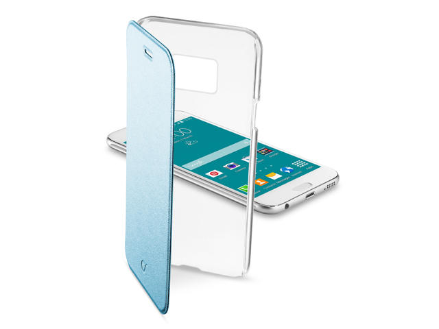 Калъфи Cellular line ClearBook за Samsung Galaxy S6, прозрачен-син