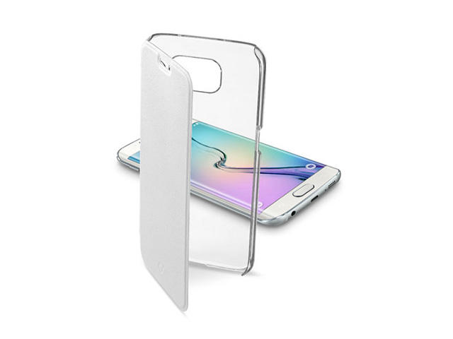 Калъфи Cellular line ClearBook за Samsung Galaxy S6 Edge, прозрачен-бял