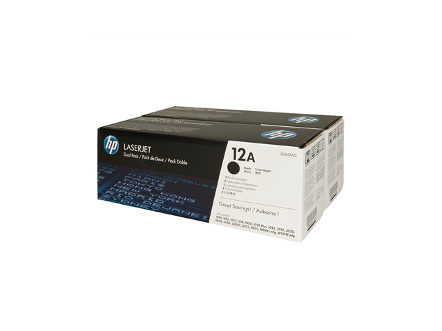 Консумативи Оригинален тонер HP 12A Black Dual Pack